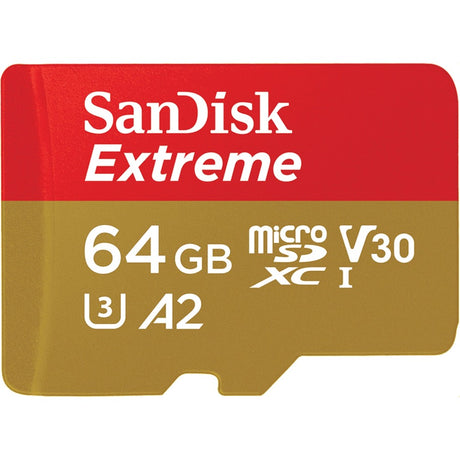 Sandisk Extreme microSDXC 64 GB Speicherkarte (uhs-i u3, Klasse 10, v30, a2, inkl. Adapter)
