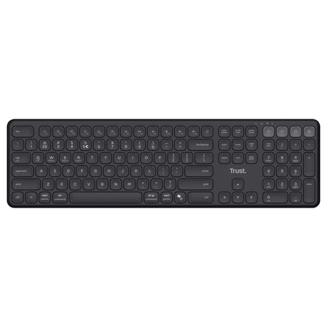 Vertrauen Sie der kabellosen Vaiya-Tastatur (schwarz, US-Layout (QWERTZ), 100 %, Bluetooth 2,4 GHz)