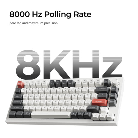 Keychron Q1 Ultra-M4 8K kabellose, benutzerdefinierte mechanische Tastatur (schwarz, US-Layout (QWERTY), Seidenpom-Banane, 75 %, RGB, Hot-Swap, 8 K, 2,4 GHz | Bluetooth 5.2 | USB-C)
