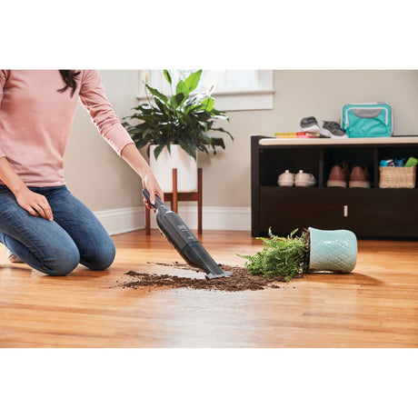 Black+decker hlvc320b11-qw 12v 2.0ah slim handvac kruimeldief handstofzuiger (zwart, incl. laadstation)