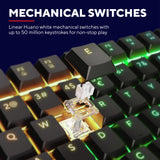 Mechanische Gaming-Tastatur Trust GXT 866 Torix (Schwarz, US-Layout (QWERTY), Huano Red, 100 %, RGB)