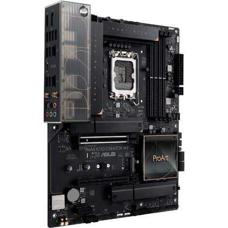 Asus proart b760-creator wifi socket 1700 moederbord (zwart brons, raid, 2.5 gb-lan, gb-lan, wi-fi 6, bt, sound, atx)