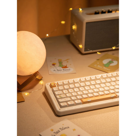 Iqunix ZX75 Sunset Ponder kabellose mechanische Tastatur (hellgelb, US-Layout (QWERTY), Gateron-Rot, 75 %, RGB-LEDs, Hot-Swap-fähig, Double-Shot-PBT, 2,4 GHz | Bluetooth 5.1 | USB-C)