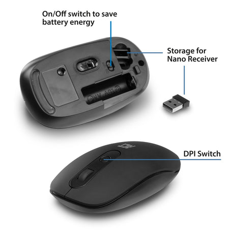Act Connectivity AC5110 kabellose Maus 1200 dpi (schwarz, 1200 dpi | für Links- und Rechtshänder)