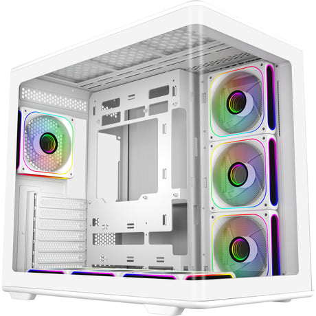 Cooler Master Elite 600 Midi Tower Gehäuse (weiß | 2x USB-A | 1x USB-C | gehärtetes Glas)