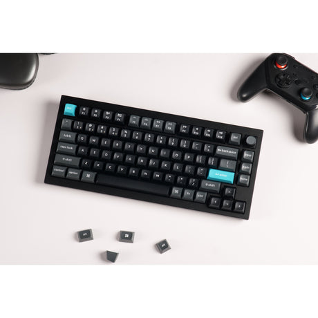 Keychron Q1 Ultra-M1 8K kabellose, benutzerdefinierte mechanische Tastatur (schwarz, US-Layout (QWERTY), Seidenpom-Rot, 75 %, RGB, Hot-Swap, 8 K, 2,4 GHz | Bluetooth 5.2 | USB-C)