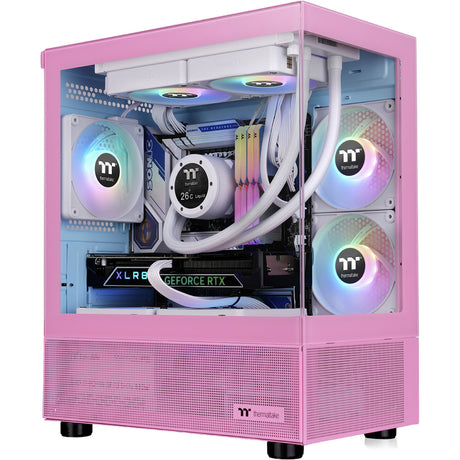 Thermaltake View 170 TG ArGB Mini-Tower-Gehäuse (Rosa | 2x USB-A | RGB | gehärtetes Glas)