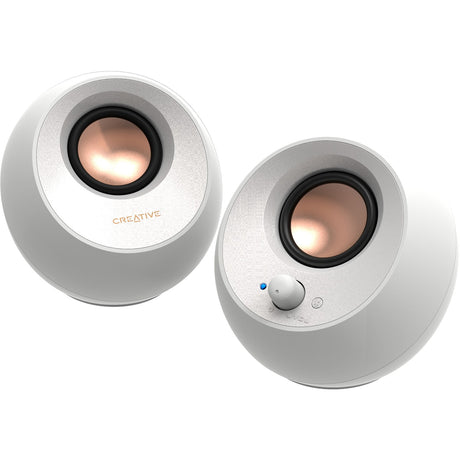 Creative Pebble V3 PC-Lautsprecher (weiß, Bluetooth, USB-C, Aux)
