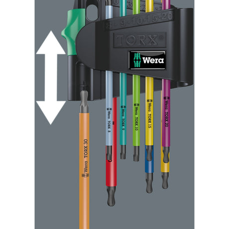 Wera Innensechskantschlüsselsatz Torx 967 9 TX BO mehrfarbig 1 SB (9-teilig, Torx T8 bis T40)