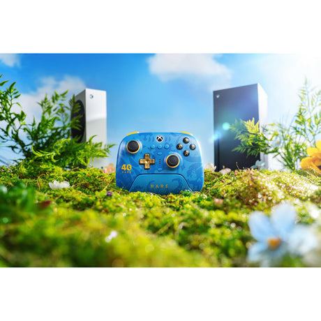 8bitdo ultimate 3-mode controller for xbox - rare 40th anniversary edition (blauw goud, xbox series x|s, xbox one, pc, bluetooth usb-c 2.4 ghz )