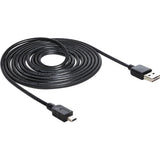 Delock Easy-USB-A 2.0 Stecker > Mini USB-B 2.0 Stecker Kabel (schwarz, 3 Meter)