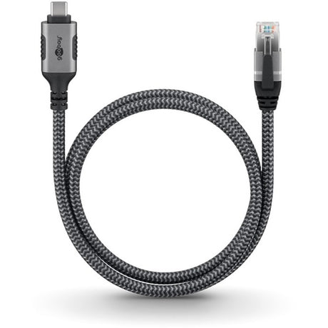 Goobay Netzwerkadapter USB-C 3.2 gen1 auf RJ-45 (Schwarz Silber, 2 Meter)