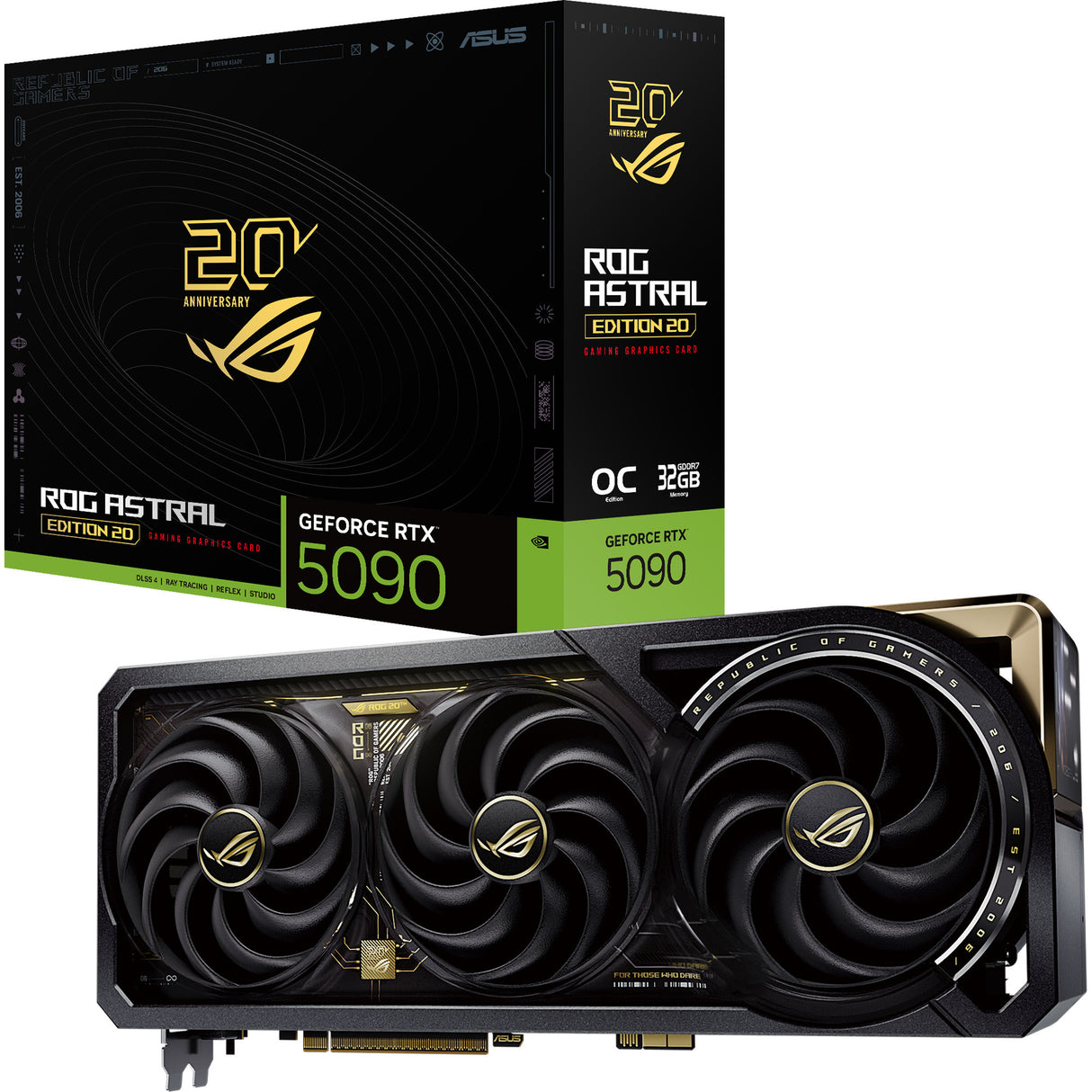 Asus geforce rtx 5090 rog astral edition 20 grafische kaart (dlss 4, 3x displayport, 2x hdmi 2.1, usb-c)
