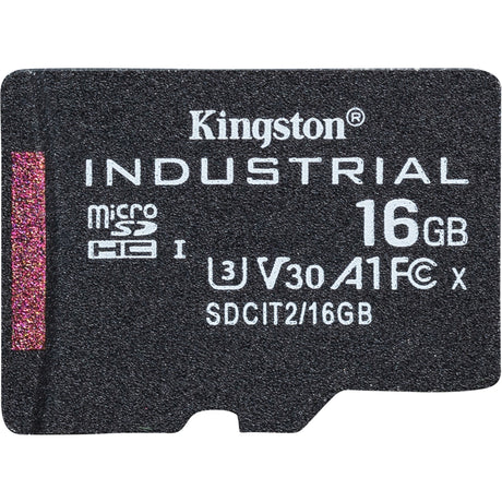 Kingston Industrial microSDHC 16GB Speicherkarte (schwarz, Klasse 10, UHS-I, U3, V30, A1)