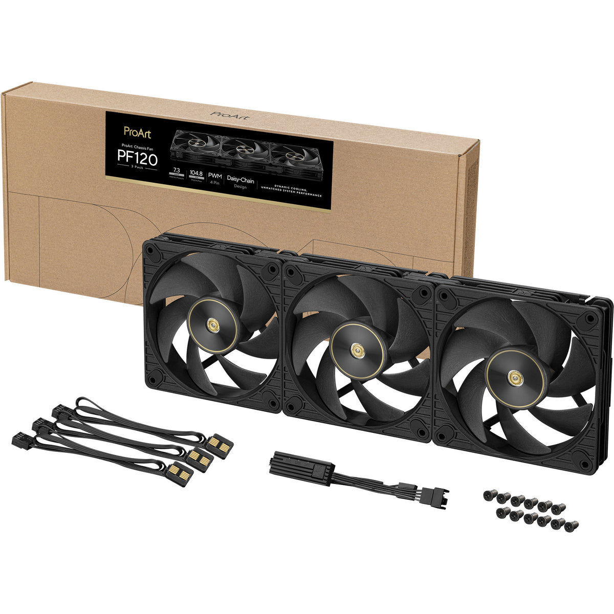 Asus proart pf120 Lüfter – Dreierpack Gehäuselüfter (schwarz, 3 Stück, 120 x 120 x 28 mm, 3 Stück)