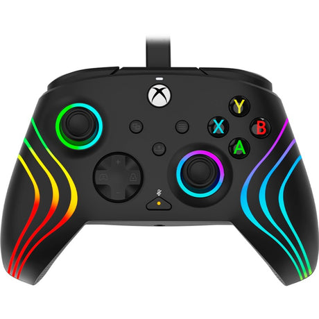 Pdp wired controller - afterglow wave (zwart, xbox series x|s, xbox one, pc)
