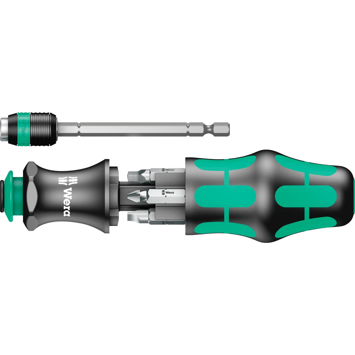 Wera kraftform kompakt 26 mit Koffer, 7-teiliges Bit-Set (schwarz grün)