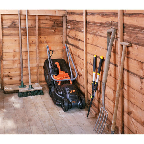 Black+Decker 1000 W 32 cm Rasenmäher + 250 W Rasentrimmer (schwarz orange, Rasenflächen bis zu 250 m²)