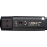 Kingston ironkey locker+ 50 g2 usb flash drive 128 gb usb-stick (antraciet, usb-a 3.2 gen 1)
