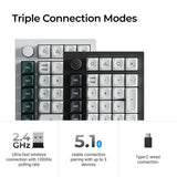 Keychron q0 he qmk wireless custom number pad rgb mechanisch numpad (zwart, us lay-out (qwerty), gateron double-rail magnetic nebula, hot-swap, rgb, double-shot pbt keycaps)