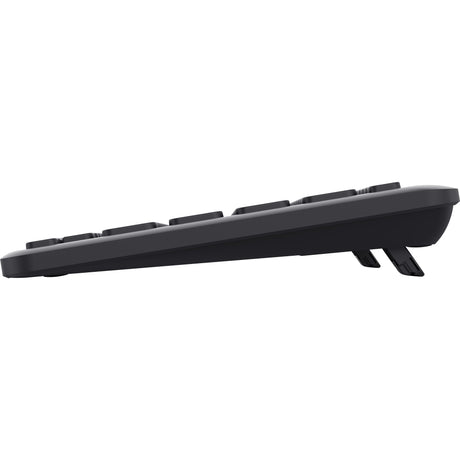 Trust Lyra kompakte kabellose Tastatur (schwarz, US-Layout (QWERTY), Scherenschalter, 65 %, 2,4 GHz USB, Bluetooth)