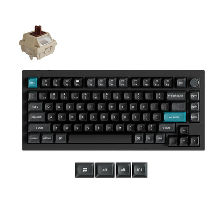 Keychron Q1 Ultra-M3 8K kabellose, benutzerdefinierte mechanische Tastatur (Schwarz, US-Layout (QWERTY), Seidenbommelbraun, 75 %, RGB, Hot-Swap, 8 K, 2,4 GHz | Bluetooth 5.2 | USB-C)