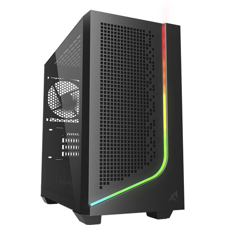 Sharkoon J1000 ArGB Midi-Tower-Gehäuse (schwarz | 3x USB-A | RGB | gehärtetes Glas)