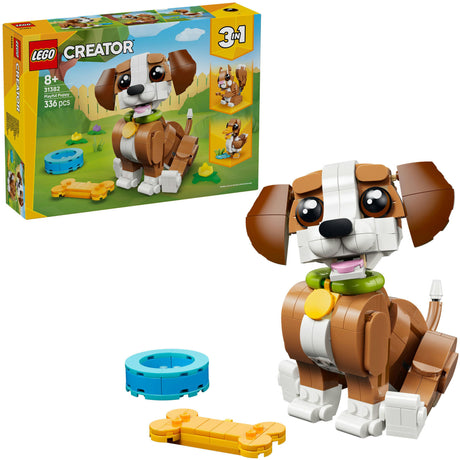 Lego® Creator 3in1 süße Tiere: Verspielter Welpe – Tierset – in ein Eichhörnchen oder eine Ente verwandeln – 31382