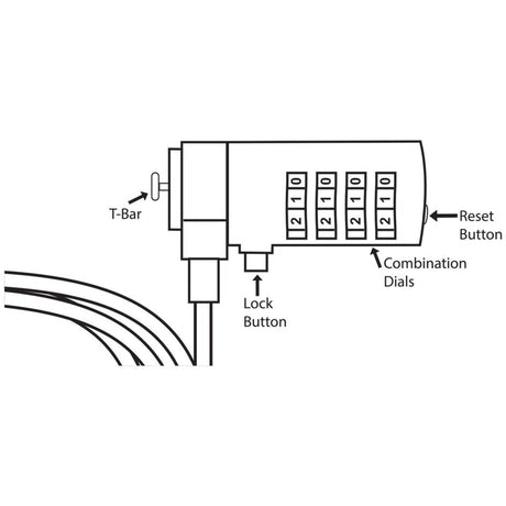 Act Connectivity Laptopschloss mit Zahlencode AC9015 Diebstahlschutz