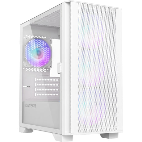 Montech Air 100 ArGB Mini-Tower-Gehäuse (weiß | 3x USB-A | gehärtetes Glas)