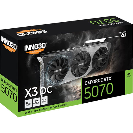 Inno3d n50703-12d7x-195064l geforce rtx 5070 x3 oc, 12 gb, gddr7, 192-bit, 28 gbps, 672 gb s, 650 watt
