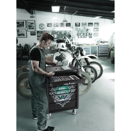 Wera 9700 Tool Rebel Werkstattwagen 1, 94-teiliger Werkzeugwagen (schwarz, inkl. 4 Moosgummieinlagen mit Werkzeug)