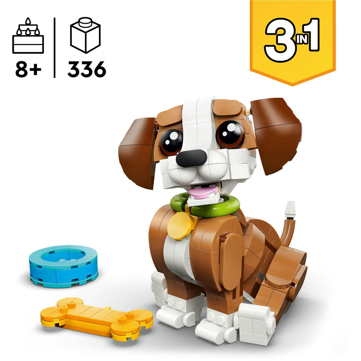 Lego® Creator 3in1 süße Tiere: Verspielter Welpe – Tierset – in ein Eichhörnchen oder eine Ente verwandeln – 31382