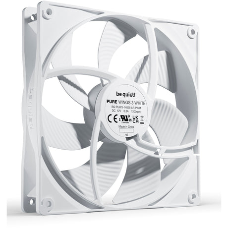 Ruhig sein! Pure Wings 3 PWM Gehäuselüfter (weiß, 140 x 140 x 25 mm)