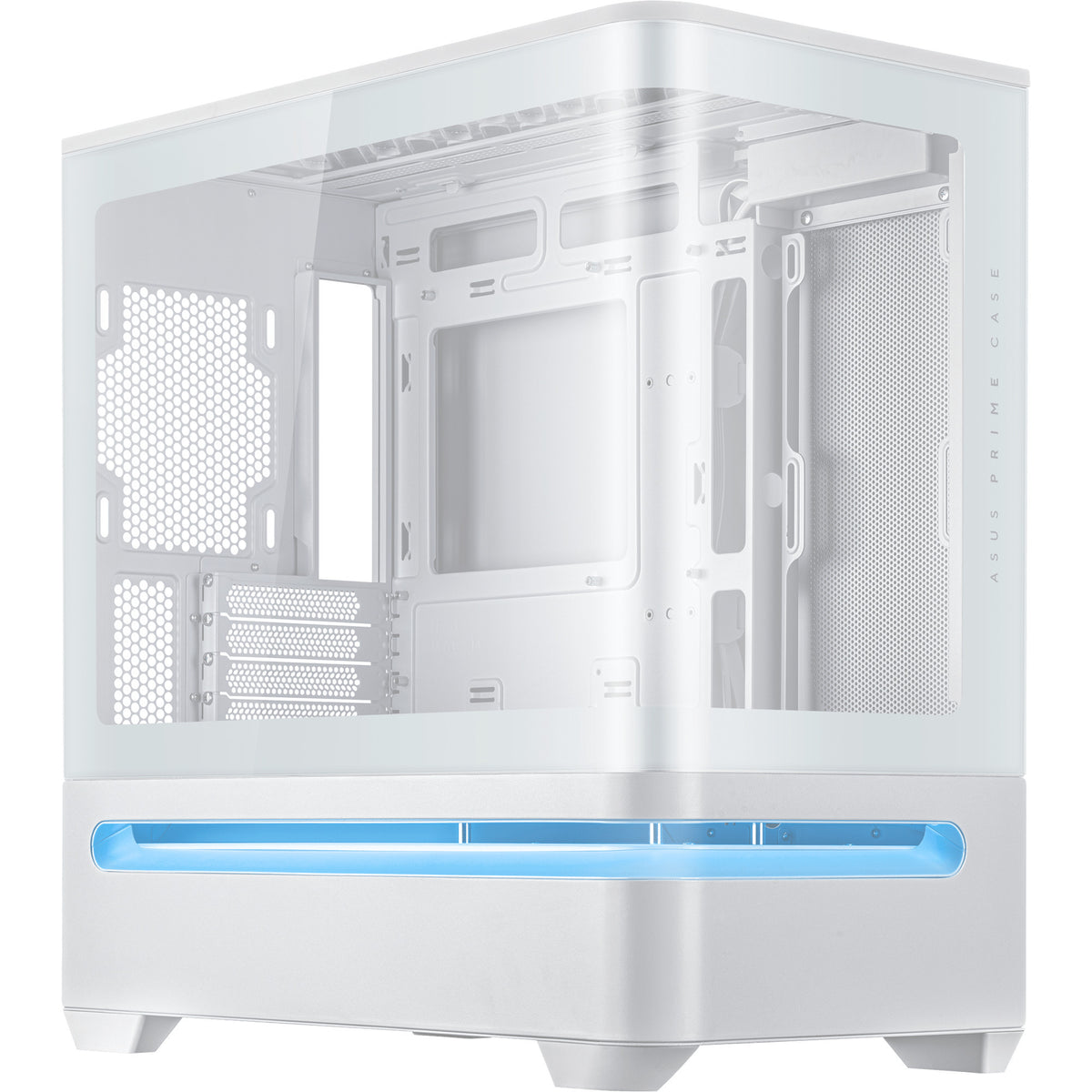 Asus Prime Ap202 Midi-Tower-Gehäuse (Weiß | 2x USB-A | 1x USB-C | RGB | Gehärtetes Glas)