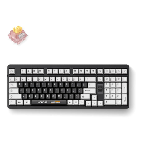 Mchose x Unbox Therapy – UT98 mechanische Tastatur (100 %, klassische Therapie, Silent Peach V3 Switch, RGB, Hot Swap, 2,4 GHz | USB-C | Bluetooth)