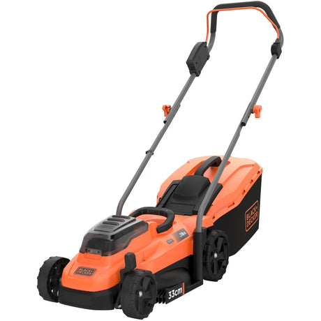 Black+Decker BCMW3318L2-QW 2x 18V Rasenmäher (orange schwarz, 2x 18V 2,5Ah Akku und Ladegerät im Lieferumfang enthalten)