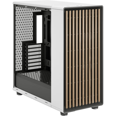 Fractal Design North XL RC Chalk White TG Clear Midi-Tower-Gehäuse (weiße Holzfarbe | 2x USB-A | 1x USB-C | gehärtetes Glas)