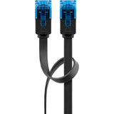 Goobay Cat 6a flaches Patchkabel u UTP, 5 Meter Kabel (schwarz blau)