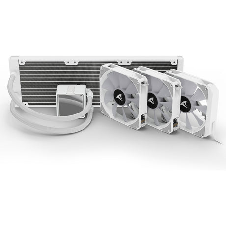 Sharkoon S100 ArGB Wasserkühlung (weiß, 4-Pin-PWM-Lüfteranschluss)