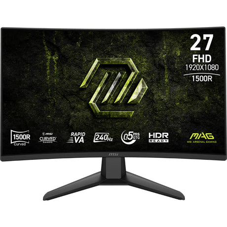 Msi mag 274cf x24 27 curved gaming monitor (zwart, 1x displayport, 2x hdmi, 240 hz)