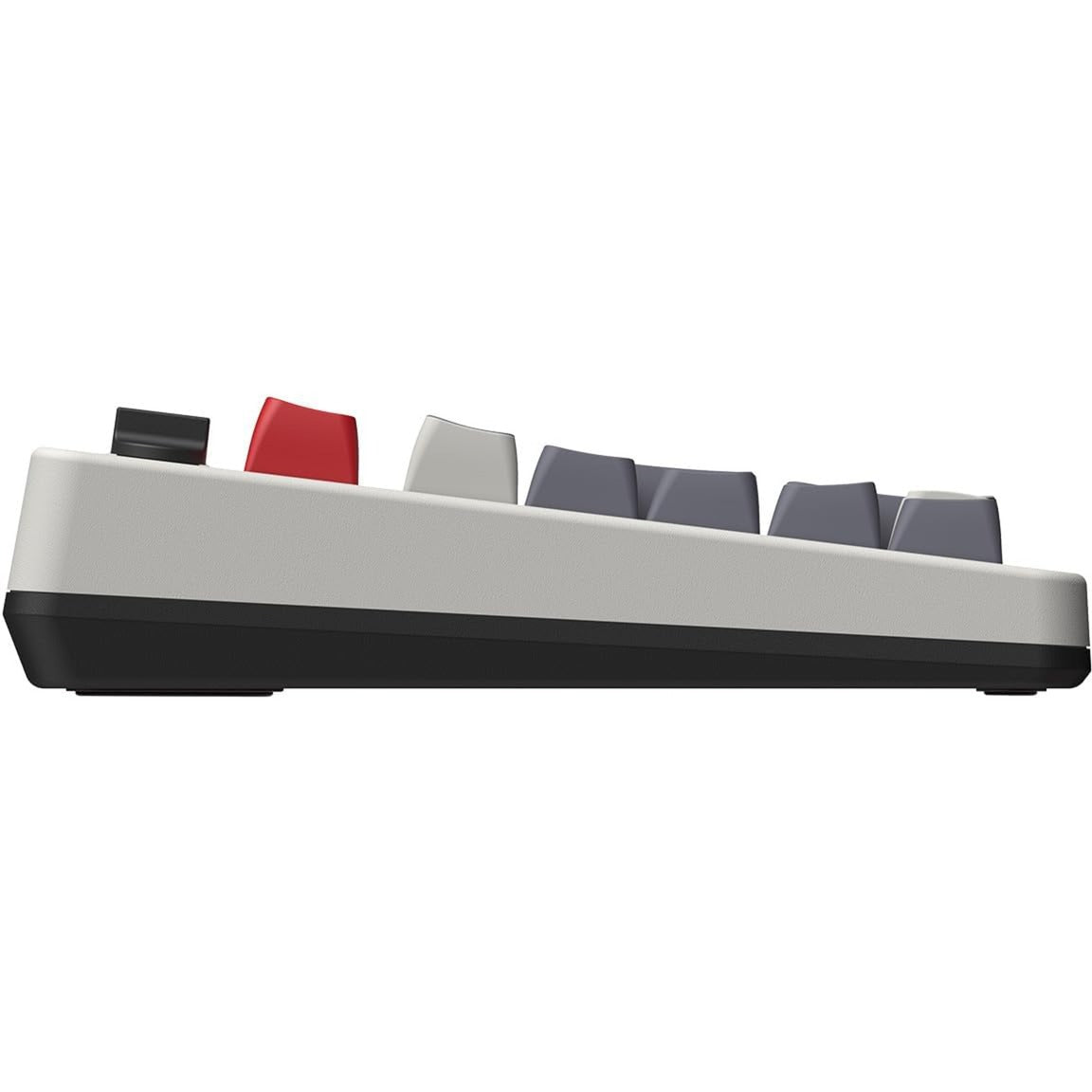 8bitdo Retro mechanische Tastatur N Edition (grau, US-Layout (QWERTY), Kailh Box weiß, 100 %, Bluetooth Low Energy, Wireless 2,4 g, USB)