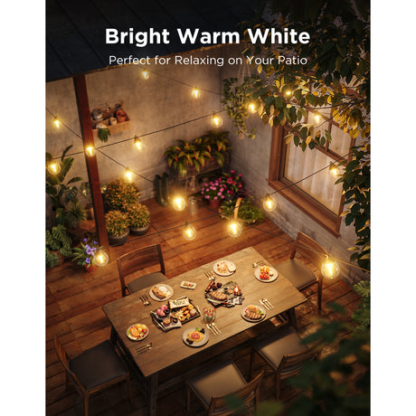 Govee Outdoor-Lichterkette mit klaren Glühbirnen, intelligente Außenbeleuchtung, RGBWW Matter
