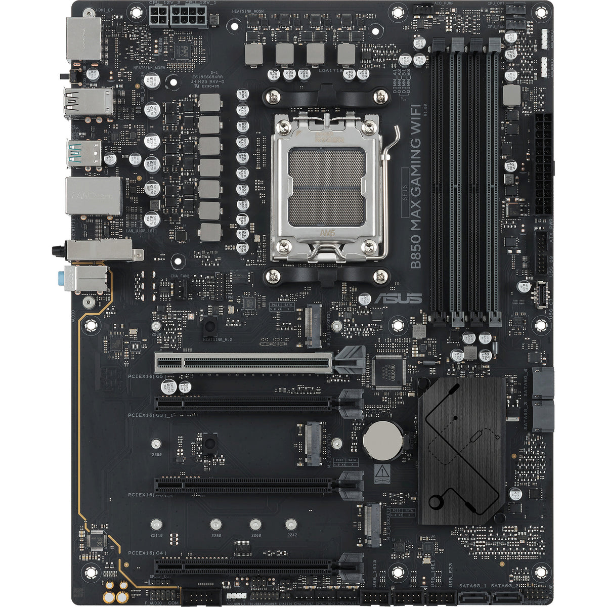 Asus b850 max gaming wifi socket am5 moederbord (raid, 2.5gb-lan, wi-fi 6e, bt, sound, atx)
