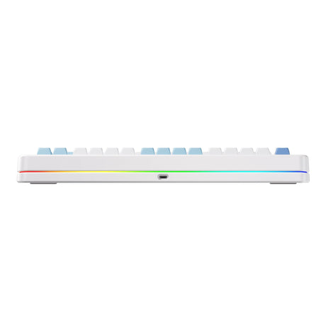 Mchose X75 V2 Blue Icy Creamsicle benutzerdefinierte mechanische Tastatur (weiß, US-Layout (QWERTY), Kailh Box Icy Creamsicle, 75 %, RGB, Hot Swap, Double-Shot PBT, kabellos | Bluetooth | USB-C)