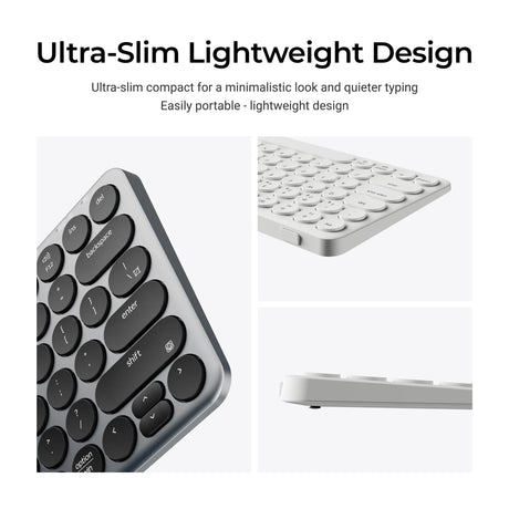 Tastatur Keychron B3 Pro-K8 (weiß, US-Layout (QWERTY), Scherenschalter, 75 %, ABS-Tastenkappen, 2,4 GHz | Bluetooth | USB)