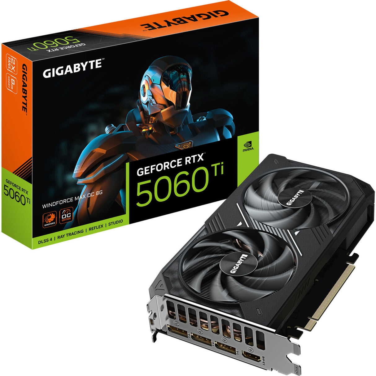 Gigabyte Geforce RTX 5060 Ti Windforce Max OC 8G Grafikkarte (DLSS 4, 3x Display Port, 1x HDMI 2.1)