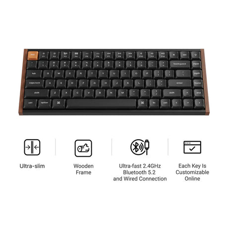 Keychron k3 max se qmk wireless custom mechanical keyboard (zwart, us lay-out (qwerty), milk pom red, 75%, rgb, hot swap, 2.4 ghz | bluetooth 5.3 | usb-c)
