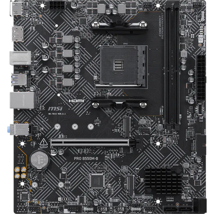 Msi pro b550m-b socket am4 moederbord (zwart, raid, gb-lan, sound, µatx)