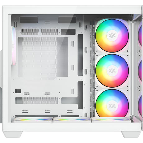 Xyz PC Gear Tesseract x Midi-Tower-Gehäuse (weiß | 2x USB-A | 1x USB-C | gehärtetes Glas)